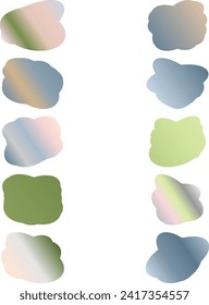 A simple cut out transparent gradient cloud speech bubble shape design element bundle.