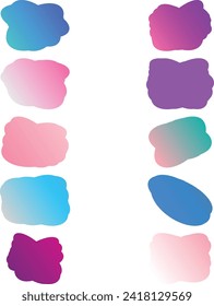 A simple cut out transparent gradient cloud speech bubble shape design element bundle.