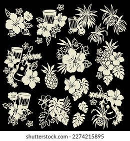 Simple and cute aloha shirt material collection,