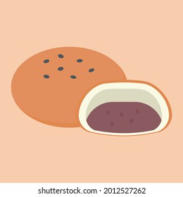 Simple And Cute Anpan Illustration, Flat Design