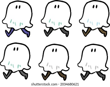 Simple cute aunty illustration set