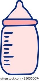Simple and cute baby bottle illustration