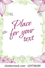 Simple cute background floral hand drawn vector illustration for your design