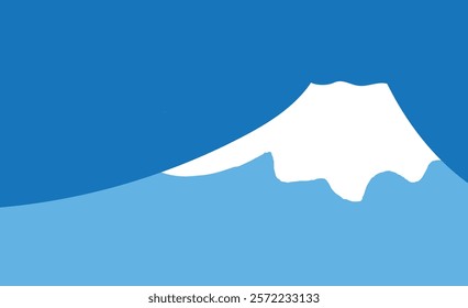 Simple and cute background illustration material of Mt. Fuji