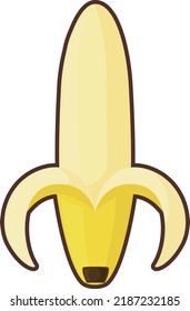 Ilustración bananera simple y linda