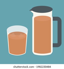 Simple And Cute Barley Tea Illustration, Flat Design