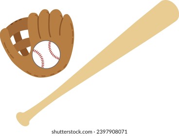 Simple and cute baseball illustration