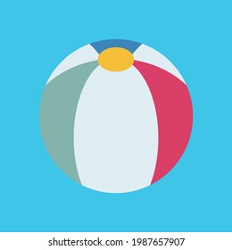 Simple And Cute Beach Ball Illustration, Flat Design