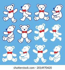 Simple and cute bear illustration material collection,