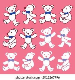 Simple and cute bear illustration material collection,