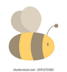 Simple cute bee design. Children's illustration. For printing, for decoration. Graphic element