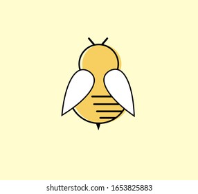 simple cute bee illustration with beautiful colors