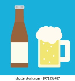 Simple And Cute Beer Clip Art, Flat