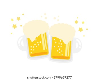 Simple and cute beer illustration
