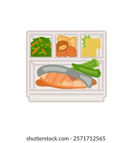 Simple and cute bento icon: Fish bento