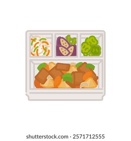 Simple and cute bento icon: Sweet and sour pork bento