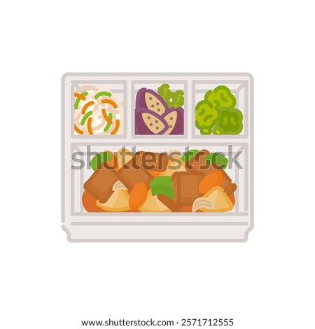 Simple and cute bento icon: Sweet and sour pork bento