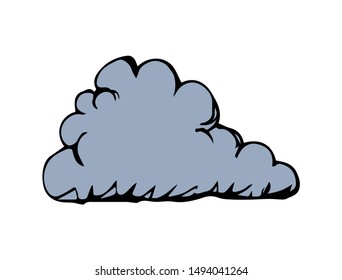 Simple cute big shape. Heaven drizzle element form template on light backdrop. Freehand linear black ink hand drawn picture emblem sketchy in art retro scribble style pen on paper with space for text