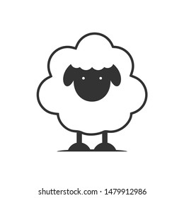 Simple cute black sheep logo icon