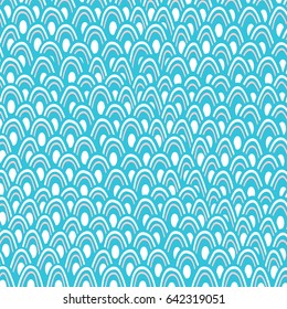Simple cute blue abstract wave illustration. Vector