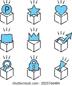 A simple and cute blue icon set that can be used for shopping.