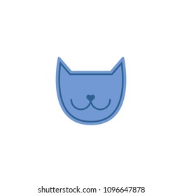 Simple Cute blue jean cat logo icon design