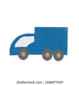 Simple Cute Box Truck Side View