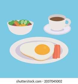 Simple And Cute Breakfast Illustration