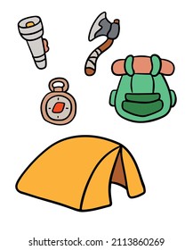 Simple and cute camping vectors