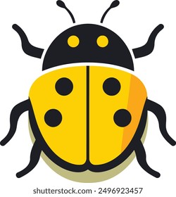 Simple and cute cartoon ladybug illustration, perfect for kids' designs, branding, or app icons