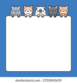 Simple and cute cat frame illustration