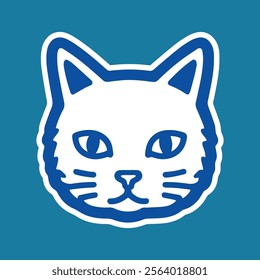 Simple and cute cat head icon cute cat head vector Simple cat head illustration IK 08