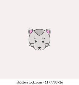 simple cute cat logo icon illustration