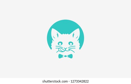 Simple Cute Cat Logo Vector