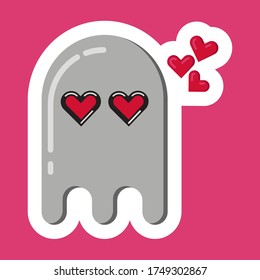 Einfache, scharfe Charaktere verlieben sich. Einfache Aufkleber zum Ausdrucken von Liebe