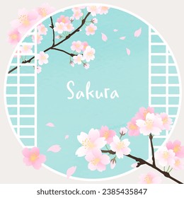 Simple and cute cherry blossom background material