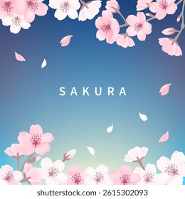 Simple and cute cherry blossom background material
