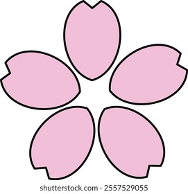 Simple and cute cherry blossom illustration