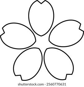 Simple and cute cherry blossom illustration