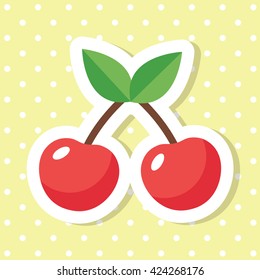 Simple cute cherry fruit icon collection