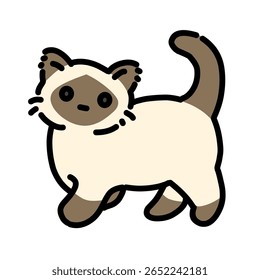 Simple cute chibi cat cartoon illustration art 