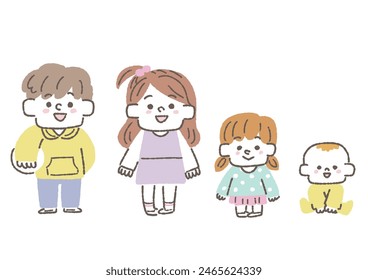Simple and cute children's illustration set
