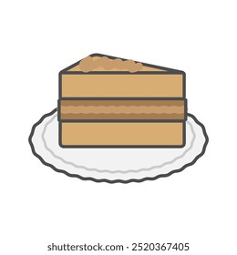 Simple cute chocolate cake illustration material