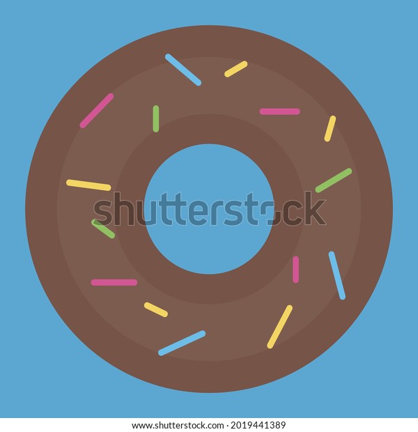 Simple Cute Chocolate Doughnut Clipart Stock Vector (Royalty Free