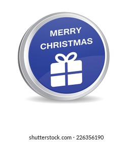 Simple and cute Christmas button in color blue