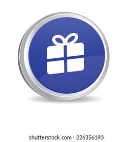 Simple and cute Christmas button in color blue