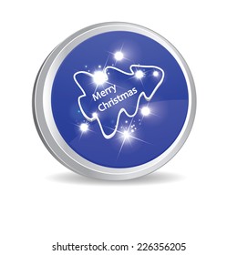 Simple and cute Christmas button in color blue