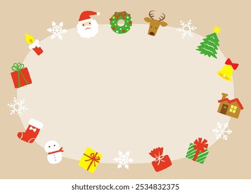 Ilustración de marco de Navidad simple y linda