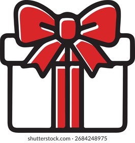 Icono de regalo de Navidad simple y lindo