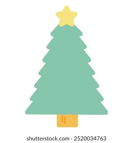 Simple cute Christmas tree illustration material